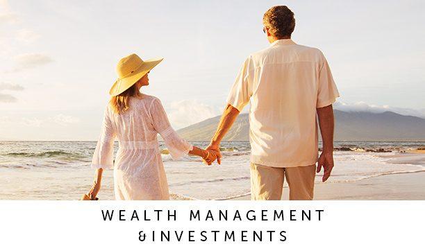A couple is walking by the beach and talking about wealth management and investments in retirement | Outlook Wealth Advisors