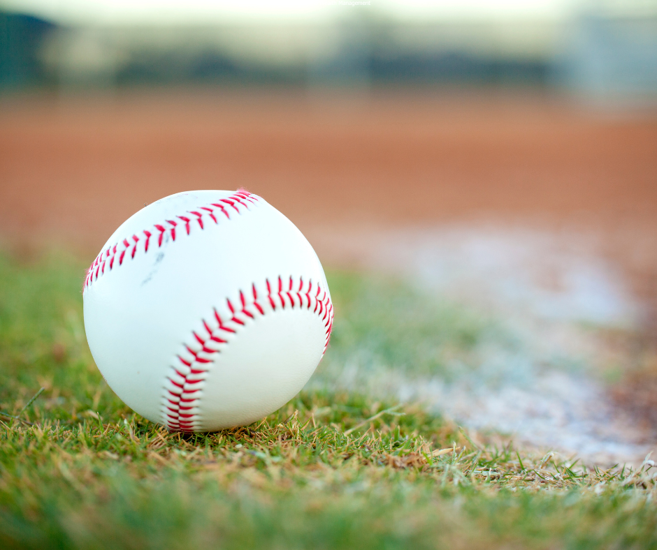 Baseball on field