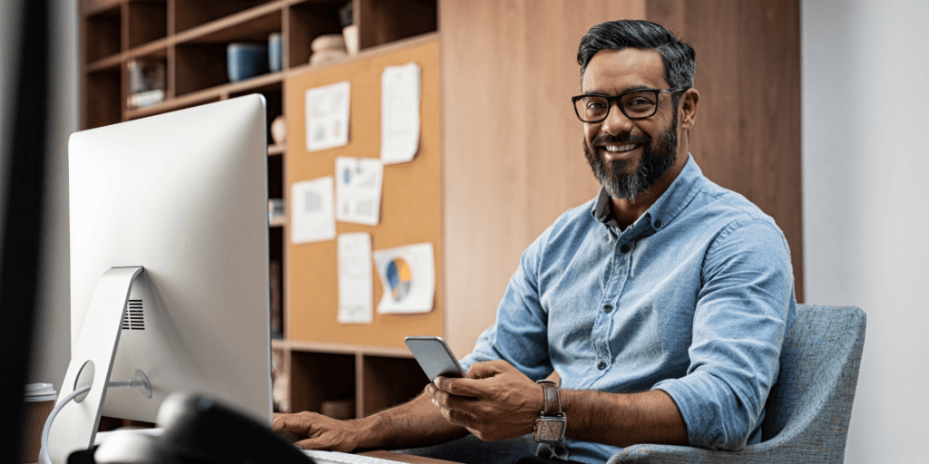 Man working at computer